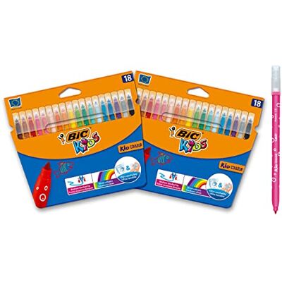 BIC Kids Kid barevné tužky se středním hrotem – 2 balení po 18 kusech BIC Kids Kid barevné tužky se středním hrotem – 2 balení po 18 kusech