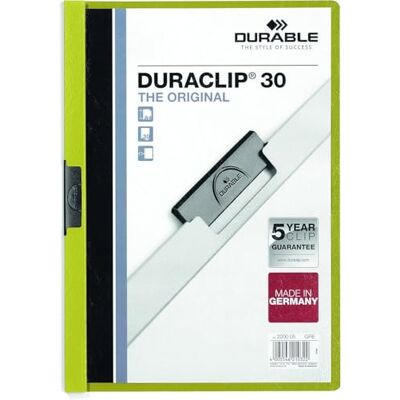 Durable Odolný 220005 Svorka na svorky Originální 30 tvrdých fólií (až 30 listů, A4) 25 kusů zelená Durable Odolný 220005 Svorka na svorky Originální 30 tvrdých fólií (až 30 listů, A4) 25 kusů zelená