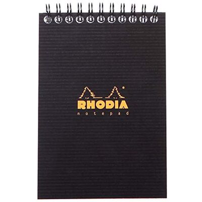 Rhodia 13920C spirálový blok NotePad A6 80 listů čtverečkovaný černý Rhodia 13920C spirálový blok NotePad A6 80 listů čtverečkovaný černý