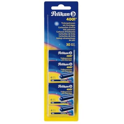 Pelikan Standardní inkoustové náplně 4001 královská modrá, 30 kusů Pelikan Standardní inkoustové náplně 4001 královská modrá, 30 kusů