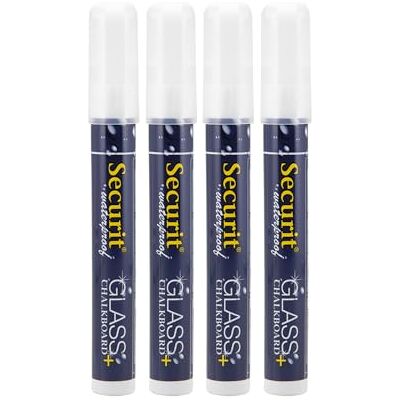 Securit 4dílná sada křídových popisovačů pro neporézní povrchy (černá tabule, sklo, kov, zrcadlo...) Středně silná špička 2-6 mm bílá Securit 4dílná sada křídových popisovačů pro neporézní povrchy (černá tabule, sklo, kov, zrcadlo...) Středně silná špička 2-6 mm bílá