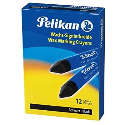 Pelikan 701060 vosková signální křída pro hladké podklady, krabička s 12 kusy, černá Pelikan 701060 vosková signální křída pro hladké podklady, krabička s 12 kusy, černá