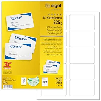 Sigel Karty s možností potisku vizitky prázdné hrací karty 400 ks 85 x 55 mm Sigel Karty s možností potisku vizitky prázdné hrací karty 400 ks 85 x 55 mm