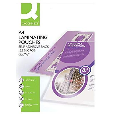 Q-Connect Q CONNECT A4 STICKY BACK LAM POUCHPK25 Q-Connect Q CONNECT A4 STICKY BACK LAM POUCHPK25