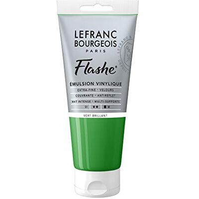 Lefranc Bourgeois 300484 Flashe akrylová barva & vinylová barva, vysoce pigmentovaná, elastická, stálá na světle, odolná proti stárnutí, matná, pro vnitřní i venkovní použití, 80 ml tuba – brilantní zelená Lefranc Bourgeois 300484 Flashe akrylová barva & vinylová barva, vysoce pigmentovaná, elastická, stálá na světle, odolná proti stárnutí, matná, pro vnitřní i venkovní použití, 80 ml tuba – brilantní zelená