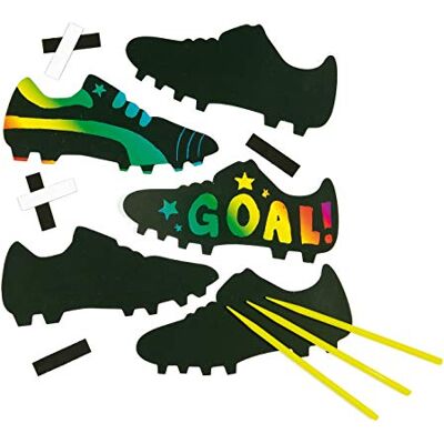 Baker Ross Kratzbild-Magnete Fußballschuhe Scratch Art mit Regenbogenfarben für Kinder zum Basteln (10 Stück) Baker Ross Kratzbild-Magnete Fußballschuhe Scratch Art mit Regenbogenfarben für Kinder zum Basteln (10 Stück)