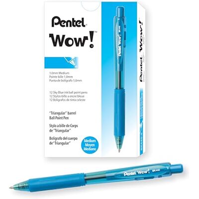 Pentel Kuličkové pero BK440-S s tlakovou mechanikou a ergonomickou trojúhelníkovou rukojetí, balení 12 kusů, světle modré Pentel Kuličkové pero BK440-S s tlakovou mechanikou a ergonomickou trojúhelníkovou rukojetí, balení 12 kusů, světle modré