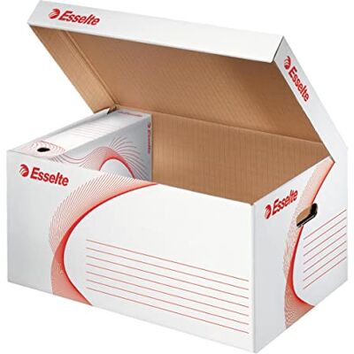 Esselte Standardní skladovací a přepravní box , skládací víko, nosnost: 6 krabic 80 mm nebo 5 krabic 100 mm, bílá, 128900 Esselte Standardní skladovací a přepravní box , skládací víko, nosnost: 6 krabic 80 mm nebo 5 krabic 100 mm, bílá, 128900