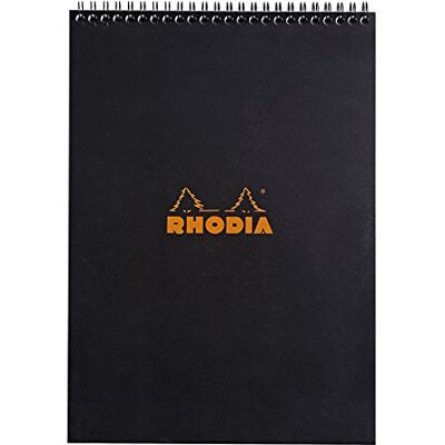 Rhodia 185019C spirálový blok DotPad A4 80 listů linkovaný černý Rhodia 185019C spirálový blok DotPad A4 80 listů linkovaný černý