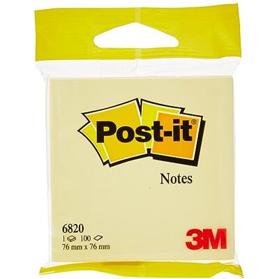 Post-it Poznámky, 100 listů, 76 mm x 76 mm, žlutá Samolepicí poznámky, praktické lepicí lístky pro kancelářské potřeby, schůzky, připomenutí, seznamy úkolů a pro organizaci Post-it Poznámky, 100 listů, 76 mm x 76 mm, žlutá Samolepicí poznámky, praktické lepicí lístky pro kancelářské potřeby, schůzky, připomenutí, seznamy úkolů a pro organizaci
