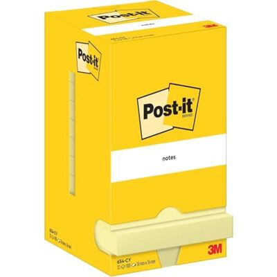 Post-it Lístečky Post It, žlutá barva, 38 × 51 mm, 12 bloků, 100 listů, Žlutá 76 x 76 mm Post-it Lístečky Post It, žlutá barva, 38 × 51 mm, 12 bloků, 100 listů, Žlutá 76 x 76 mm