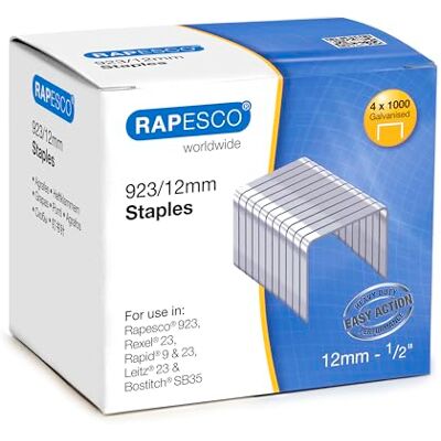Rapesco S92312Z3 typ 923/12 mm pozinkované robustní svorky, 4000 Rapesco S92312Z3 typ 923/12 mm pozinkované robustní svorky, 4000