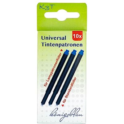 TSI K3T univerzální inkoustové náplně balení po 10 kusech, barva písma královská modrá, č. 18058 TSI K3T univerzální inkoustové náplně balení po 10 kusech, barva písma královská modrá, č. 18058