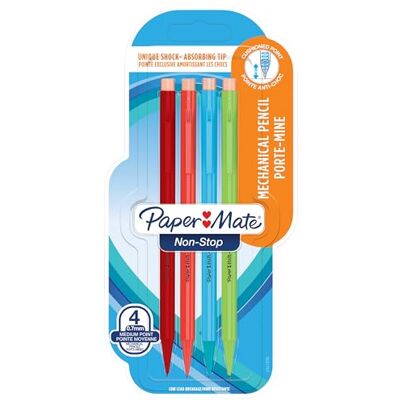 Paper Mate Non Stop mechanická tužka 0,7 mm HB 2 dřík v různých neonových barvách 4 kusy Paper Mate Non Stop mechanická tužka 0,7 mm HB 2 dřík v různých neonových barvách 4 kusy