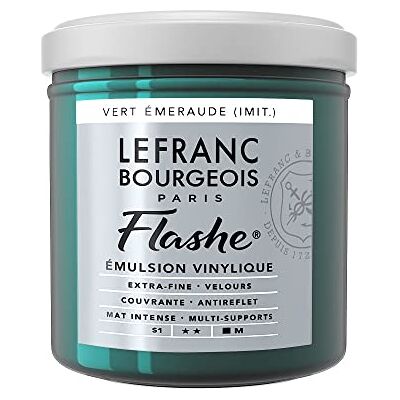 Lefranc Bourgeois 300649 Flashe akrylová barva & vinylová barva, vysoce pigmentovaná, elastická, stálá na světle, odolná proti stárnutí, matná, pro vnitřní i venkovní použití, květináč 125 ml smaragdově zelená barva Lefranc Bourgeois 300649 Flashe akrylová barva & vinylová barva, vysoce pigmentovaná, elastická, stálá na světle, odolná proti stárnutí, matná, pro vnitřní i venkovní použití, květináč 125 ml smaragdově zelená barva