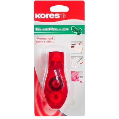 Kores Váleček na lepidlo: oboustranná lepicí páska pro přesné lepení, bez obsahu kyselin a jedovatých, školní a kancelářské potřeby, 8 mm x 10 m, balení 1 skútr Kores Váleček na lepidlo: oboustranná lepicí páska pro přesné lepení, bez obsahu kyselin a jedovatých, školní a kancelářské potřeby, 8 mm x 10 m, balení 1 skútr