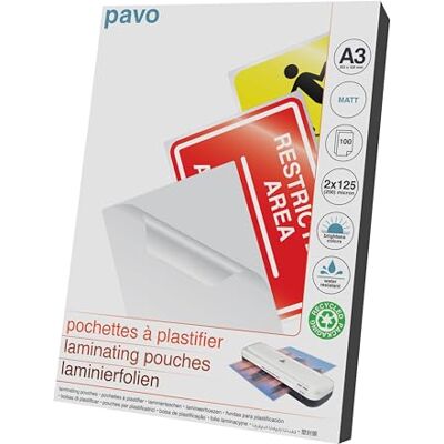 Pavo 8029792 Laminierfolientasche, DIN A3, matt, 250 mic Pavo 8029792 Laminierfolientasche, DIN A3, matt, 250 mic