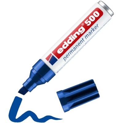 edding 500 permanentních popisovačů – modrá – 1 tužka – hrot klínu 2–7 mm – voděodolný, rychle schnoucí – odolný proti rozmazání – na karton, plast, dřevo, kov, sklo wasserfest, schnell-trocknend wischfest für Karton, Kunststoff, Holz, Metall, Glas edding 500 permanentních popisovačů – modrá – 1 tužka – hrot klínu 2–7 mm – voděodolný, rychle schnoucí – odolný proti rozmazání – na karton, plast, dřevo, kov, sklo wasserfest, schnell-trocknend wischfest für Karton, Kunststoff, Holz, Metall, Glas