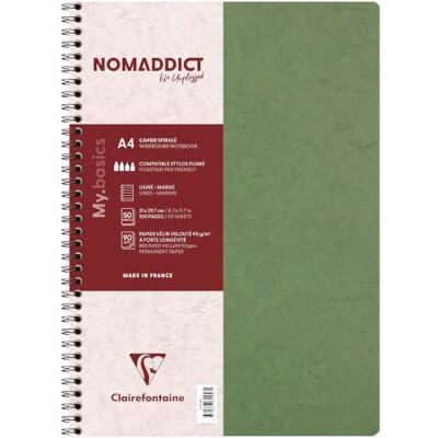 Clairefontaine 781453C spirálový pořadač (DIN A4, 21 x 29,7 cm, Age Bag linkovaný s okrajem, 50 listů) 1 kus zelený Clairefontaine 781453C spirálový pořadač (DIN A4, 21 x 29,7 cm, Age Bag linkovaný s okrajem, 50 listů) 1 kus zelený