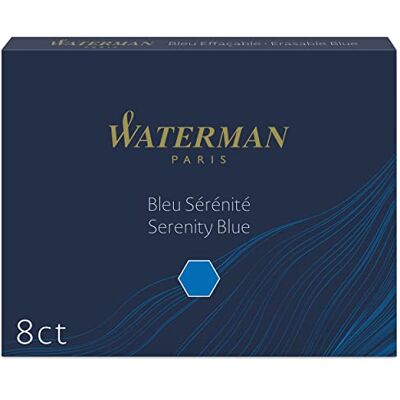 Waterman Vodotěsná kazeta standardní balení 8 kusů Serenity, modrá Waterman Vodotěsná kazeta standardní balení 8 kusů Serenity, modrá