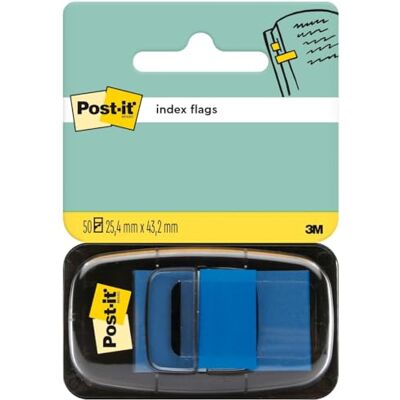 Post-it Index lepicí pásky, 50 značkovacích proužků, 25,4 mm x 43,2 mm, modré Post-it Index lepicí pásky, 50 značkovacích proužků, 25,4 mm x 43,2 mm, modré
