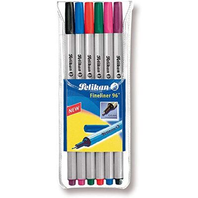 Pelikan 940650 Fineliner 96, 6 Stück, 6 Farben, etui Pelikan 940650 Fineliner 96, 6 Stück, 6 Farben, etui