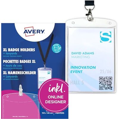 Avery 4834 Namensschilder (12 Stück, 105 x 148 mm) 10 Blatt Avery 4834 Namensschilder (12 Stück, 105 x 148 mm) 10 Blatt