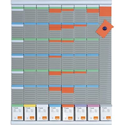 Nobo T-Karten Wochenplanungs-Set, Wandmontage, Haftnotizen Set mit 8 Spalten & 54 Slots, Größe 3, enthält T-Karten, Indexspalte, bedruckte Etiketten & Etikettenhalter, 2910800 Nobo T-Karten Wochenplanungs-Set, Wandmontage, Haftnotizen Set mit 8 Spalten & 54 Slots, Größe 3, enthält T-Karten, Indexspalte, bedruckte Etiketten & Etikettenhalter, 2910800