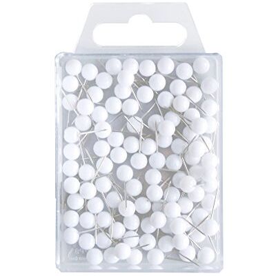 Wedo 56100 značkovací jehly s kulatými hlavicemi, délka jehly 16 mm, průměr hlavy 6 mm, 100 kusů, bílá Wedo 56100 značkovací jehly s kulatými hlavicemi, délka jehly 16 mm, průměr hlavy 6 mm, 100 kusů, bílá