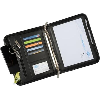 Wedo Elegance A5 konferenční desky – Executive Organizer v koženém vzhledu se 4kroužkovou mechanikou, přihrádkami na karty a dokumenty, držák na tužky, kompaktní a stylový Wedo Elegance A5 konferenční desky – Executive Organizer v koženém vzhledu se 4kroužkovou mechanikou, přihrádkami na karty a dokumenty, držák na tužky, kompaktní a stylový