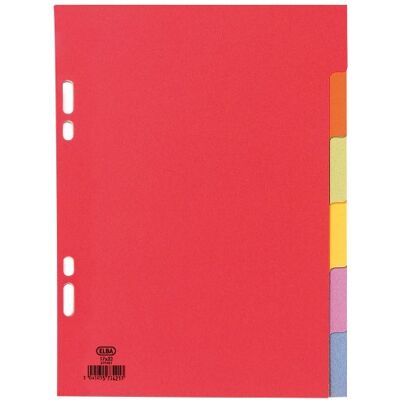 Elba Karton-Register, blanko, 170 x 220 mm, farblich sortiert, 6-teilig Elba Karton-Register, blanko, 170 x 220 mm, farblich sortiert, 6-teilig