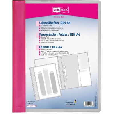 VELOFLEX rychlovazač DIN A4 PVC růžový VELOFLEX rychlovazač DIN A4 PVC růžový
