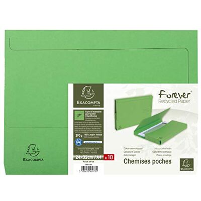 Exacompta 46973E 10 recyklovaných složek Forever s uzavírací klapkou pro DIN A4 Modrý anděl Sběratelský pořadač na dokumenty deskový blok zelený Exacompta 46973E 10 recyklovaných složek Forever s uzavírací klapkou pro DIN A4 Modrý anděl Sběratelský pořadač na dokumenty deskový blok zelený