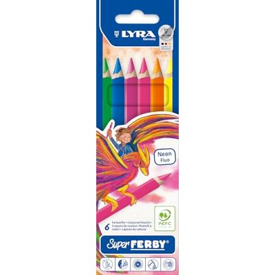 LYRA 4084900451328 Super Ferby Neon kartonové pouzdro se 6 barevnými tužkami, tříděné LYRA 4084900451328 Super Ferby Neon kartonové pouzdro se 6 barevnými tužkami, tříděné