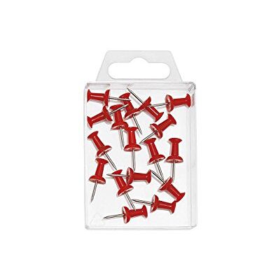 Wedo 54102 připínáčky ve tvaru Diabolo v průhledné dóze, 20 kusů, červené Wedo 54102 připínáčky ve tvaru Diabolo v průhledné dóze, 20 kusů, červené