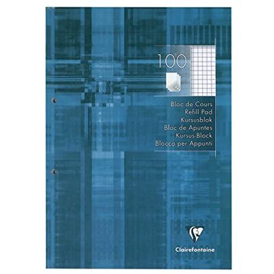 Clairefontaine 5812C blok A4 100 listů čtverečkovaný 2násobně děrovaný modrý Clairefontaine 5812C blok A4 100 listů čtverečkovaný 2násobně děrovaný modrý