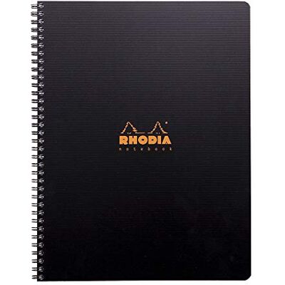 Rhodia 119901C spirálový blok Notebook A4 80 listů linkovaný s okrajem černý Rhodia 119901C spirálový blok Notebook A4 80 listů linkovaný s okrajem černý