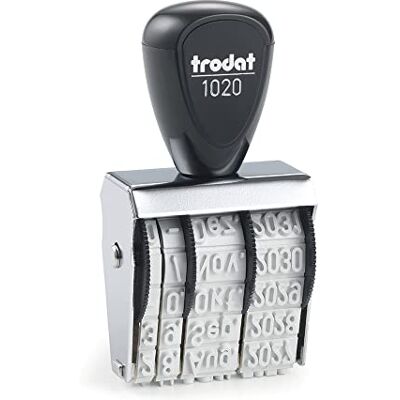 Trodat Classic 1020 datumové razítko TT. Mmm. JJJJ razítko, datum německé, velikost otisku 5 x 32 mm, výška písma 5 mm Trodat Classic 1020 datumové razítko TT. Mmm. JJJJ razítko, datum německé, velikost otisku 5 x 32 mm, výška písma 5 mm