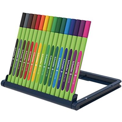 Schneider Line-Up Fineliner (tloušťka linky 0,4 mm, z plastu na bio bázi, oceněno modrým andělem) 16 kusů, tříděné Schneider Line-Up Fineliner (tloušťka linky 0,4 mm, z plastu na bio bázi, oceněno modrým andělem) 16 kusů, tříděné