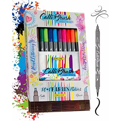 Online Sada štětcových per Calli.Brush I 11 Double-Tip s kaligrafickou špičkou a hrotem štětce I barevné ruční písmo tužky na kaligrafii, Bullet Journals & Co. I v bambusové krabičce Online Sada štětcových per Calli.Brush I 11 Double-Tip s kaligrafickou špičkou a hrotem štětce I barevné ruční písmo tužky na kaligrafii, Bullet Journals & Co. I v bambusové krabičce