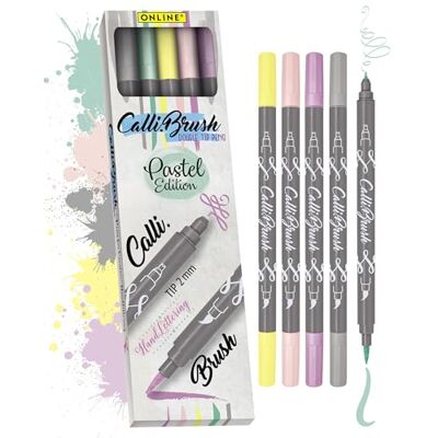 Online Sada štětcových per Calli.Brush Pastel I 5 tužek s kaligrafickou špičkou a hrotem štětce I Netoxické ruční písmo jako kaligrafická sada pro Bullet Journals, akvarel, mandaly Online Sada štětcových per Calli.Brush Pastel I 5 tužek s kaligrafickou špičkou a hrotem štětce I Netoxické ruční písmo jako kaligrafická sada pro Bullet Journals, akvarel, mandaly