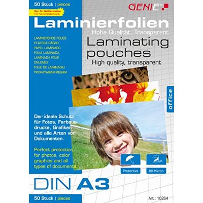 GENIE Laminovací fólie (DIN A3; 80 mikronů), balení 50 ks GENIE Laminovací fólie (DIN A3; 80 mikronů), balení 50 ks