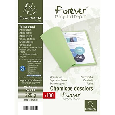 Exacompta Balení 410012E (se 100 kryty na spisy Forever, z recyklovaného kartonu 250 g, DIN A4, 21 x 29,7 cm) červené Exacompta Balení 410012E (se 100 kryty na spisy Forever, z recyklovaného kartonu 250 g, DIN A4, 21 x 29,7 cm) červené