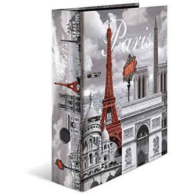 HERMA Pořadač A4 Paris Francie, 7 cm široký, dětský kroužkový pořadač s motivem měst, barevný pořadač s vnitřním potiskem pro chlapce a dívky HERMA Pořadač A4 Paris Francie, 7 cm široký, dětský kroužkový pořadač s motivem měst, barevný pořadač s vnitřním potiskem pro chlapce a dívky