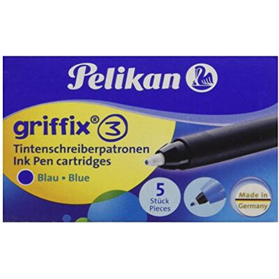 Pelikan griffix inkoustové bombičky, inkoust modrý, vymazatelný, 5 kusů Pelikan griffix inkoustové bombičky, inkoust modrý, vymazatelný, 5 kusů