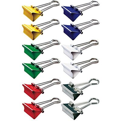 MAUL Foldback-Klemmer rot 12er Pack Federstahl Büroclips zuverlässiger Halt bis 70 Blatt, griffige Bügel zum Aufhängen, kompakte 19 mm für Ordnung, robustes Metall im Karton MAUL Foldback-Klemmer rot 12er Pack Federstahl Büroclips zuverlässiger Halt bis 70 Blatt, griffige Bügel zum Aufhängen, kompakte 19 mm für Ordnung, robustes Metall im Karton