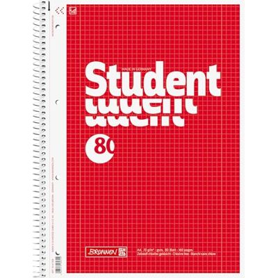 BRUNNEN Školní blok Student A4, linkování 28, 80 listů, červená BRUNNEN Školní blok Student A4, linkování 28, 80 listů, červená