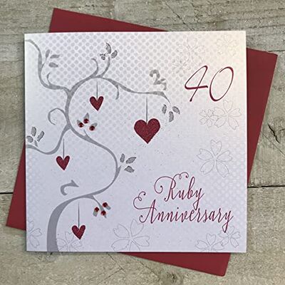 White Cotton Cards Ruby Wedding Anniversary - Karty White Cotton Cards Ruby Wedding Anniversary - Karty