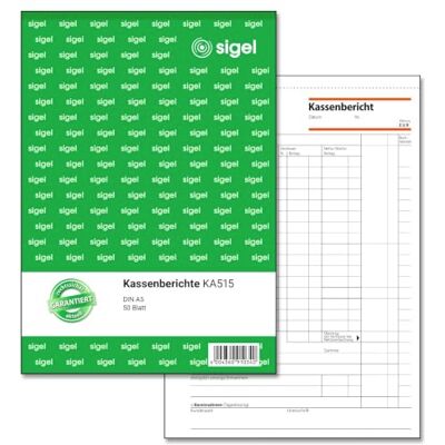 Sigel KA515 pokladní zpráva A5, 50 listů KA515, pro správné zjištění ukončení dne Sigel KA515 pokladní zpráva A5, 50 listů KA515, pro správné zjištění ukončení dne