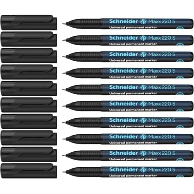 Schneider Maxx 220 S univerzální zvýrazňovač (permanentní, Cap-Off-Ink, 0,4 mm) balení 10 ks černá Schneider Maxx 220 S univerzální zvýrazňovač (permanentní, Cap-Off-Ink, 0,4 mm) balení 10 ks černá